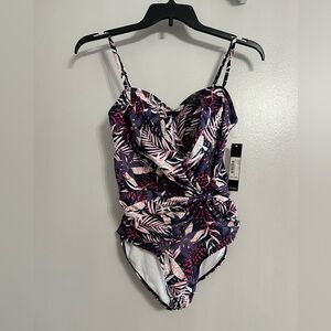 NWT Nicole Miller 1PC BANDEAU W/ DRAPE TWIST KNOT